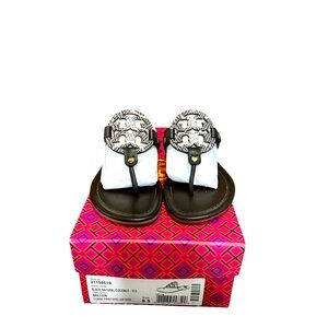 Tory Burch Miller Black Natural Coconut Sandal